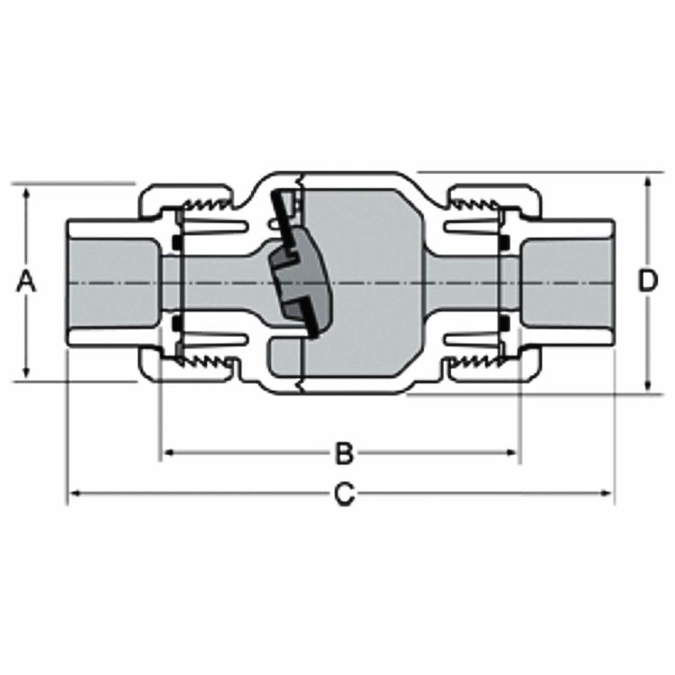 Spears Swing Check Valve Pvc True Union Type Mm Ac Pools