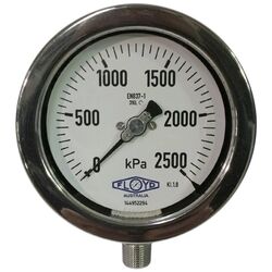 Floyd H-Duty Pressure Gauge
100mm Dial - 2500 kPa
(Bottom Connection)